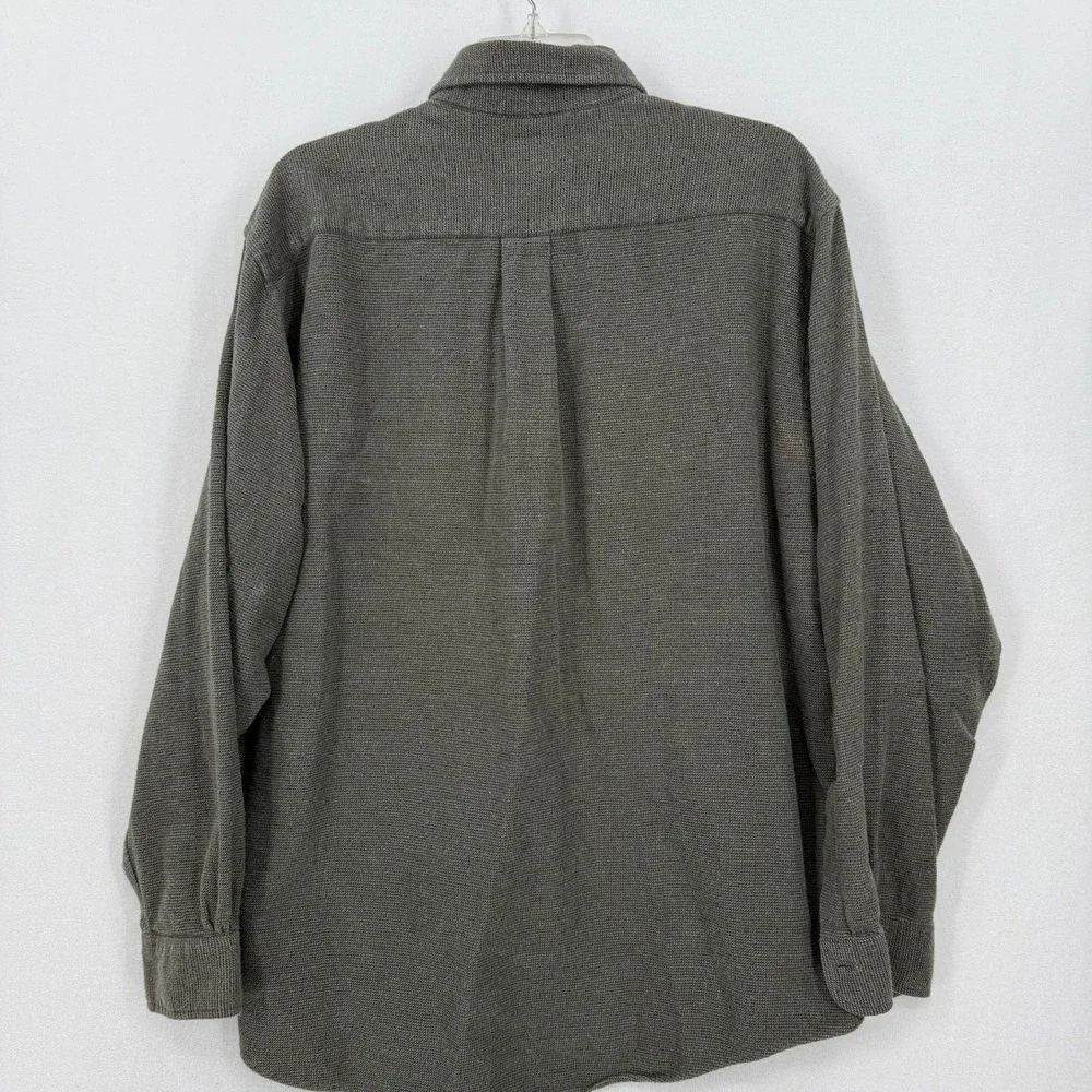 Brooks Brothers‎ 346 Men's Green Textured Button Down Shirt Size L Soft Cotton